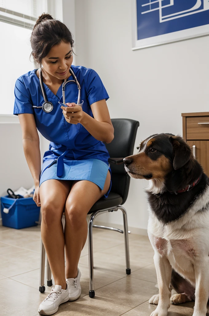 dogs in the consultation room,perto dele stethoscope