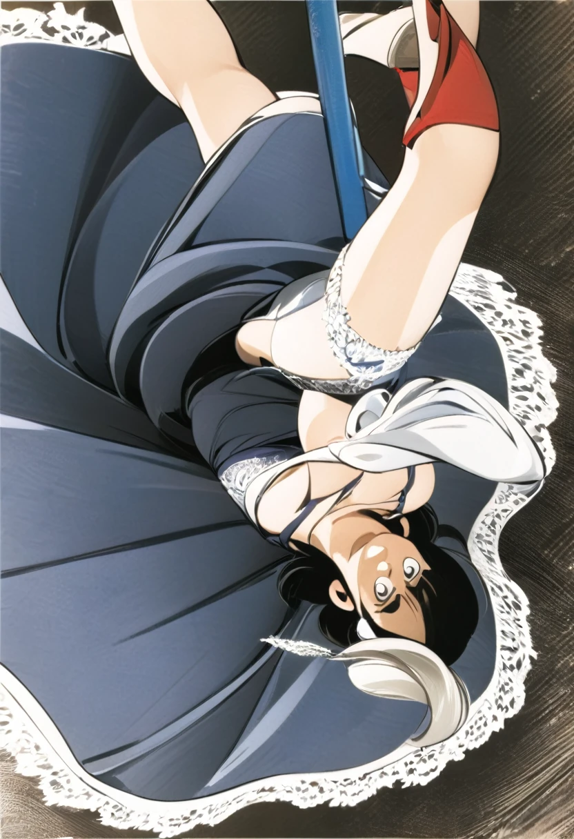 音無響子
Low - Angle、
Low - Angle、Long skirt、Hold down your skirt that is being blown up by the strong wind、Anime white panties in a strong wind、Crotch is visible
ローレグのパンツ、Color: White、
Crotch is visible、
、Lined、White lace lining、