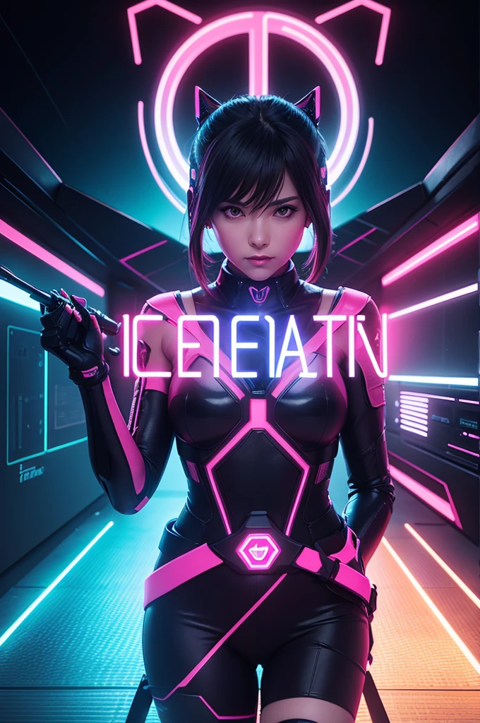 Create game poster (Halation) in neon