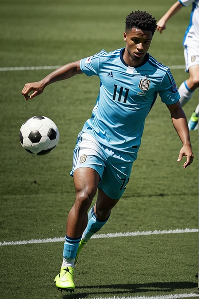 A soccer player 