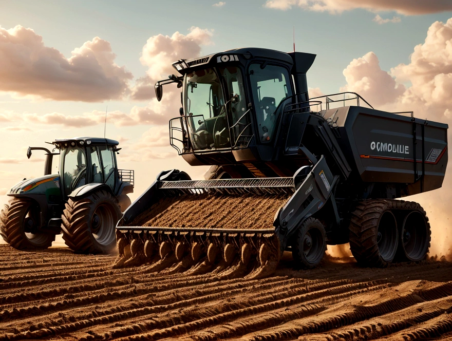 Excavatrice Machines agricoles, travailler dans un champ