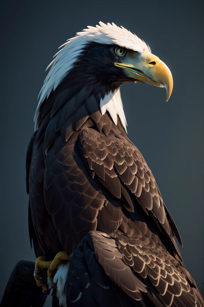 an eagle with a dark theme