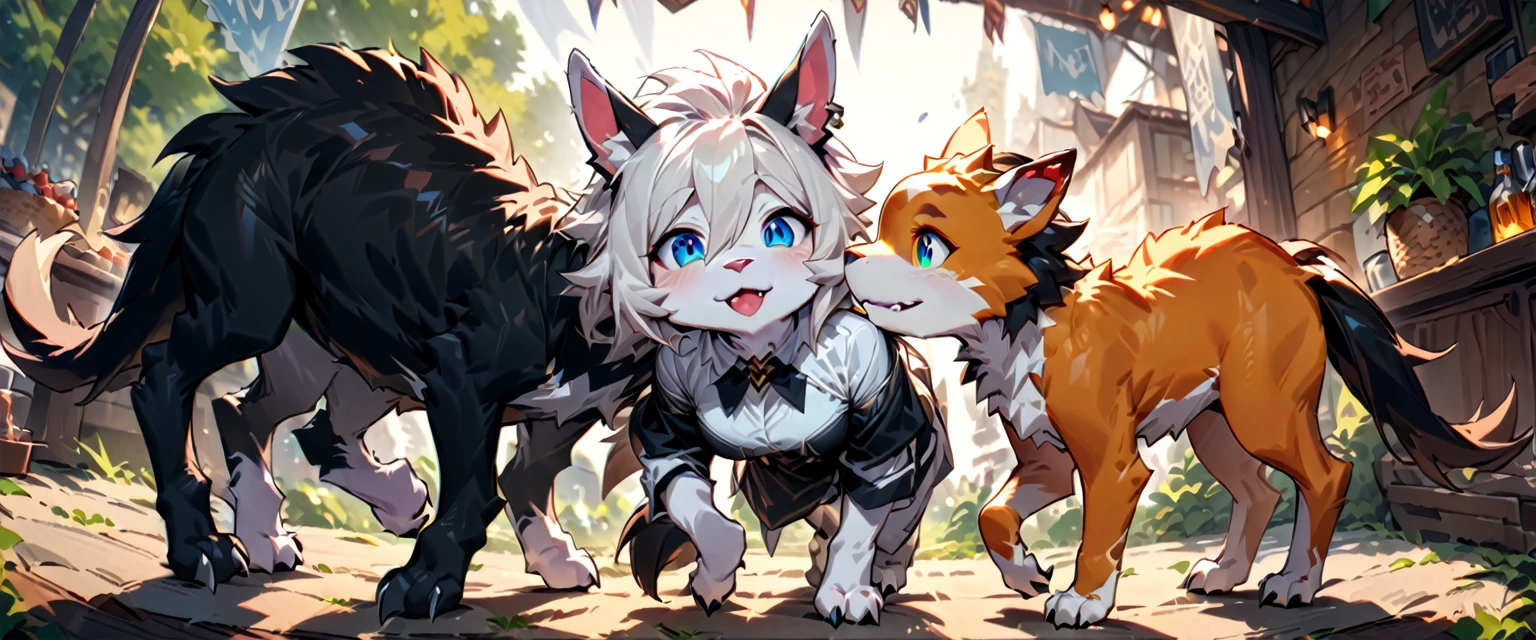 (((masterpiece,Highest quality))),(((A four-legged, indescribable but friendly, furry monster))),((Fun atmosphere)),(high quality)