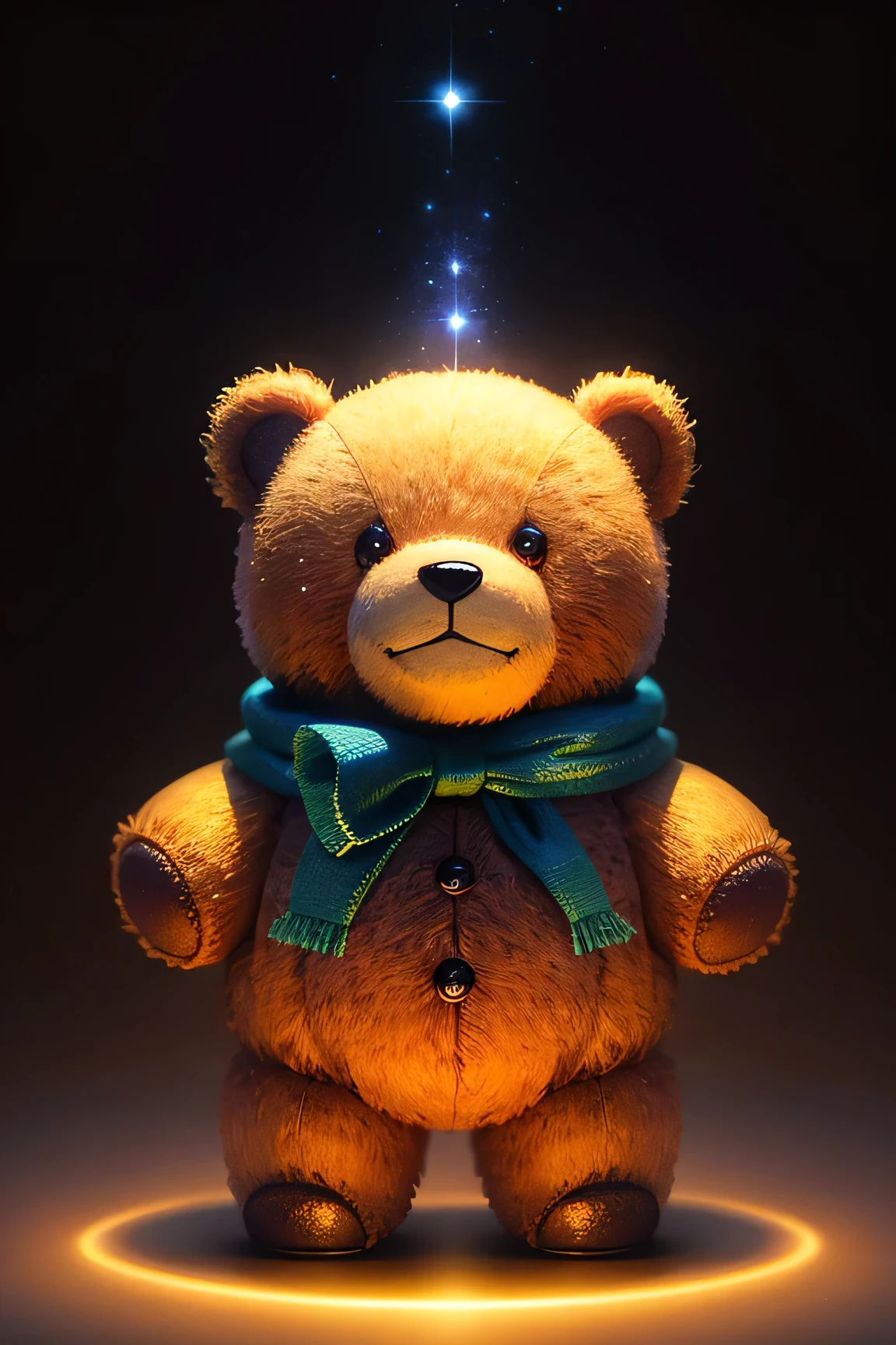 Enchanted Teddy Bear

This Enchanted Teddy Bear is a cherished toy, standing tall with a loving gaze. Its buttons for eyes sparkle like bright stars, and its muzzle is covered in a cottony smile that would make anyone feel comforted. The teddy bear's clothing has a magical design, glowing with a soft, warm aura that seems to wrap everyone who sees it in a gentle embrace. The Enchanted Teddy Bear towers over other toys, its magical presence impossible to ignore.