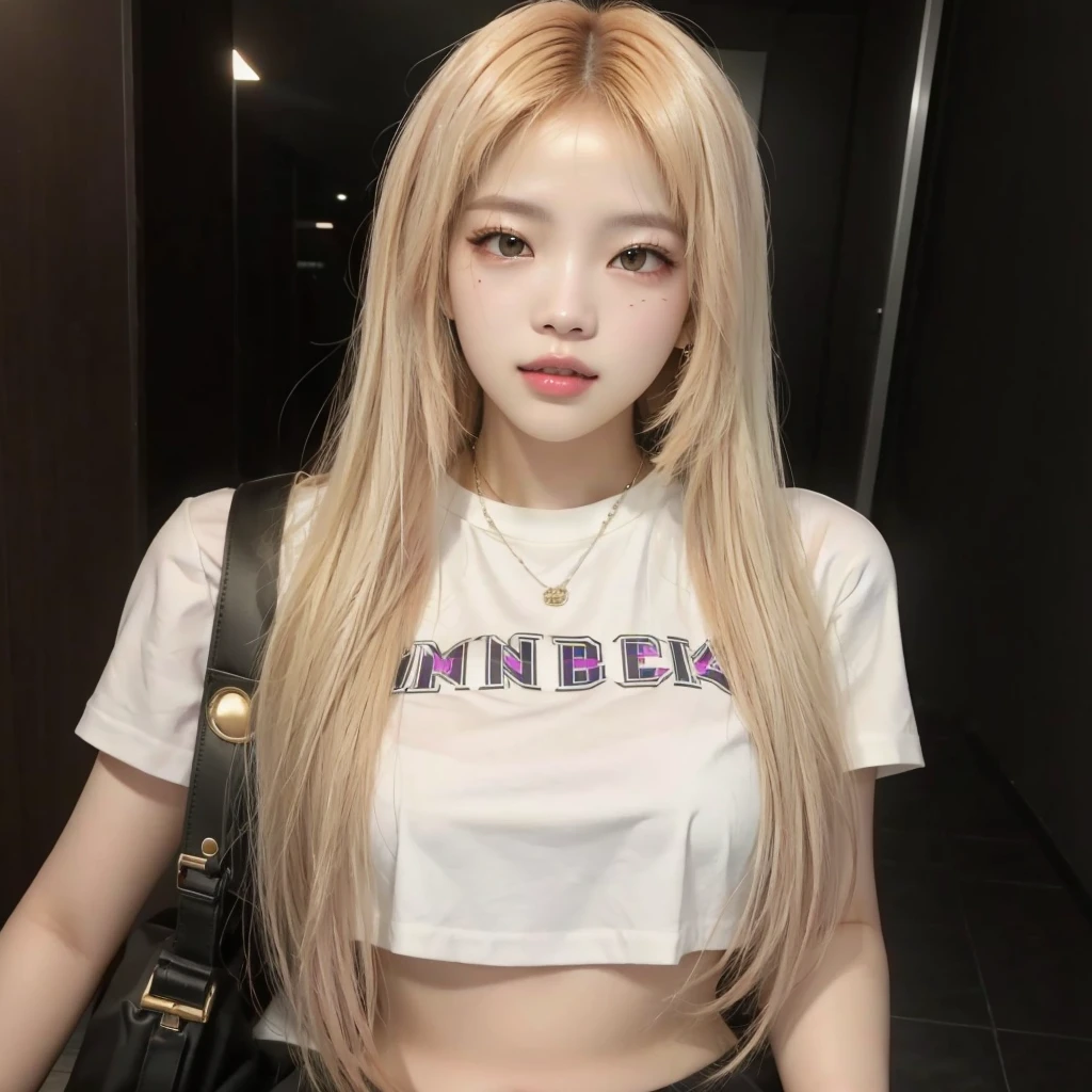 ((midynight, Need, 8k, tmasterpiece:1.3)), full bodyesbian, Long legs, Focalors:1.2, perfect figure beautiful woman:1.4, Slim abs:1.1, ((Dark brown hair, huge tit:1.2 )), (white tight t-shirt, Denim suspenders, standing on your feet:1.2), ((city night scene, the roof:1.3)), Highly detailed facial and skin texture, A detailed eye, Double eyelids Pink hair