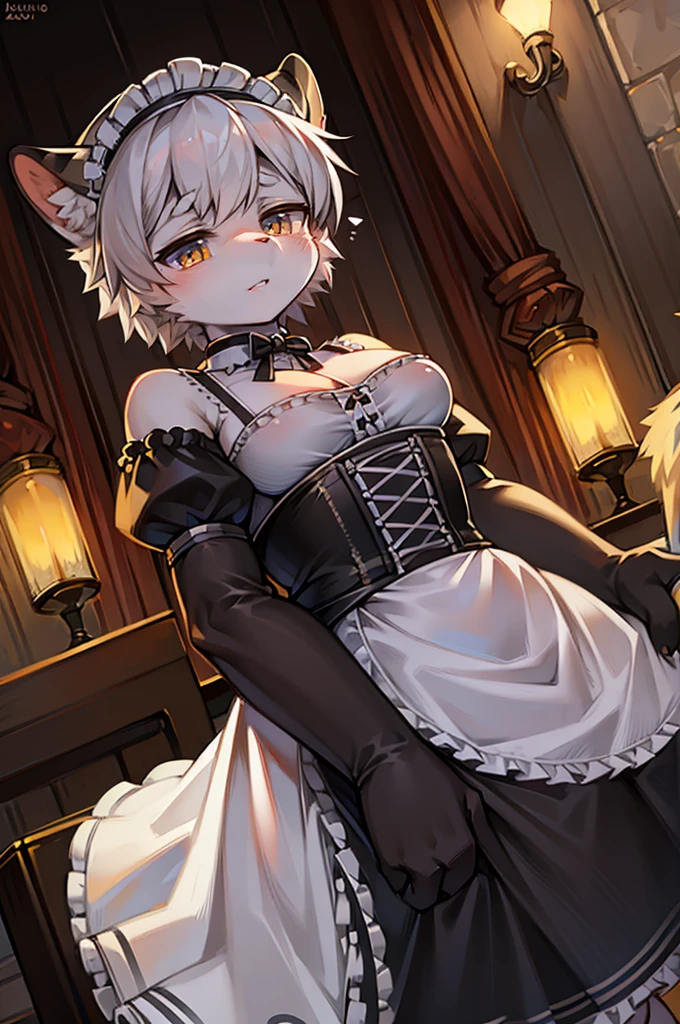 ((Extreme Detail)),(Ultra-detailed),(painting), clair obscur, extremely detailed CG unity 8k wallpaper, Best Quality, Portrait,treachery,bright,Fire in the background,Red shirt,Smokey Sky, full - body, (Maid costume),1girl, solo, solo girl, in full height, pantyhouse