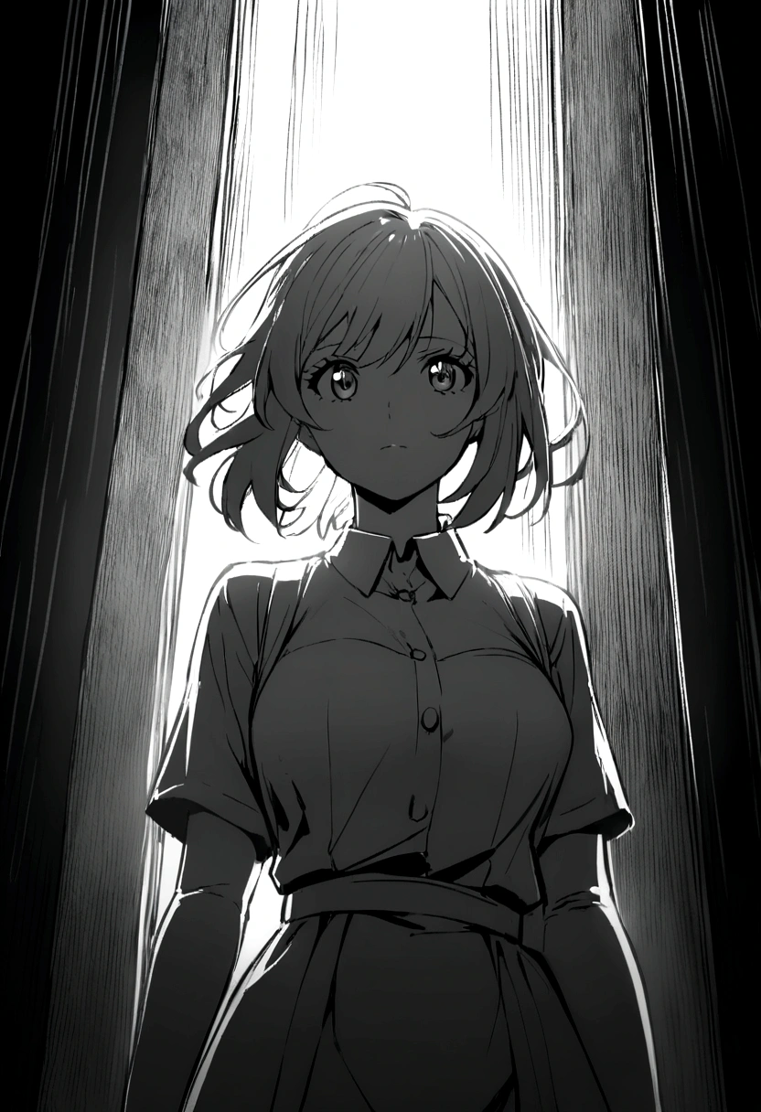 I draw without color just the line of an anime girl