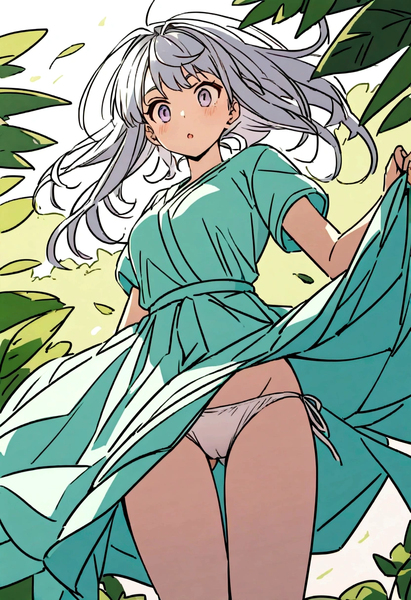 音無響子
Low - Angle、
Low - Angle、Long skirt、Hold down your skirt that is being blown up by the strong wind、Anime white panties in a strong wind、Crotch is visible
ローレグのパンツ、Color: White、
Crotch is visible、
、Lined、White lace lining、