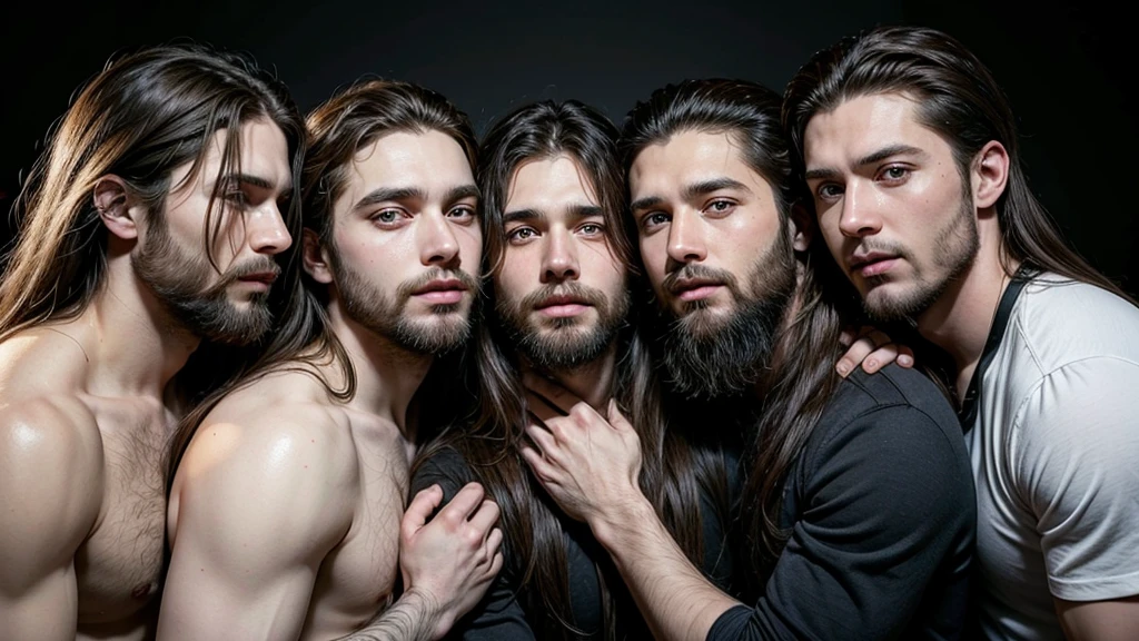 Floating man with Armenian features,drawing electric rays from his body with long hair and curly beard 