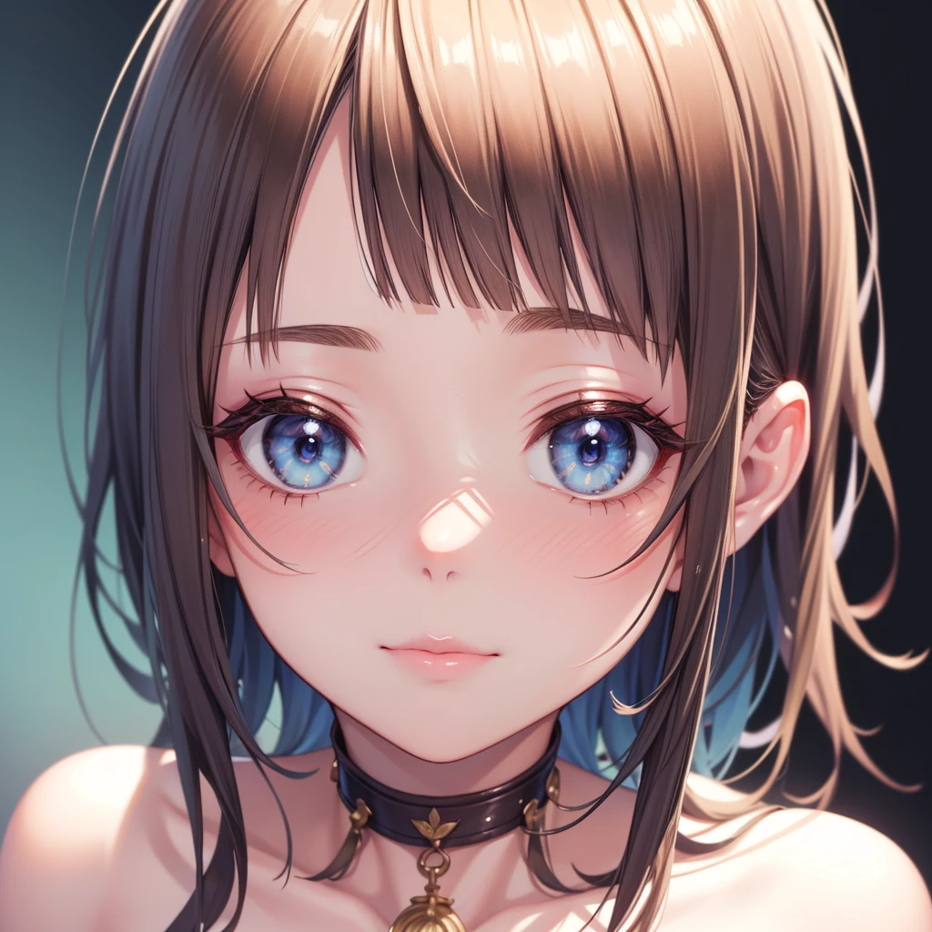 masterpiece, best quality, highres, 1girl, solo, bangs, light makeup, glossy lips, highly detailed, illustration, FGOErice, close up, heand and shoulders, beautiful detailed eyes, beautiful detailed hair