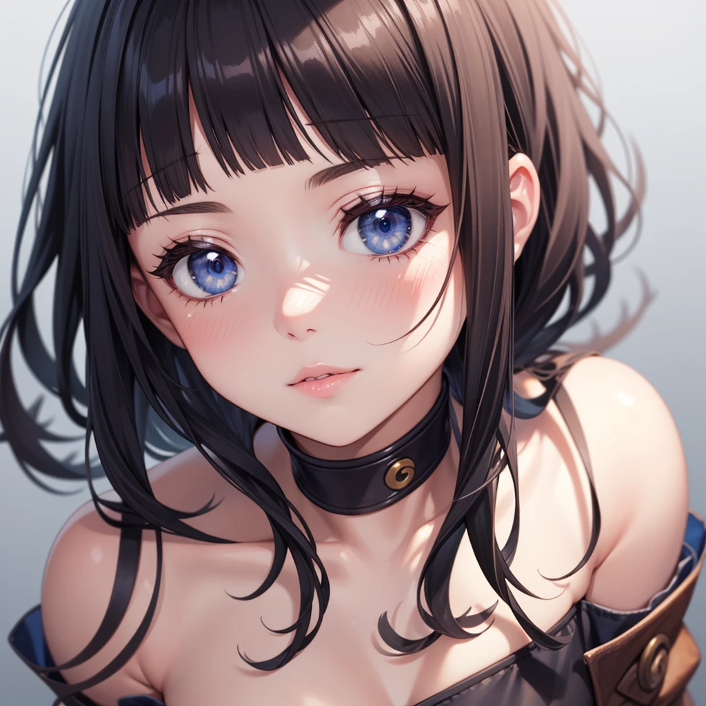 masterpiece, best quality, highres, 1girl, solo, bangs, light makeup, glossy lips, highly detailed, illustration, FGOErice, close up, heand and shoulders, beautiful detailed eyes, beautiful detailed hair