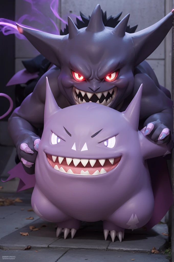 Pokemon Gengar with ghost trainer