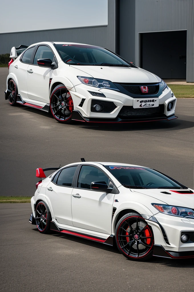 Honda civic type r modified white