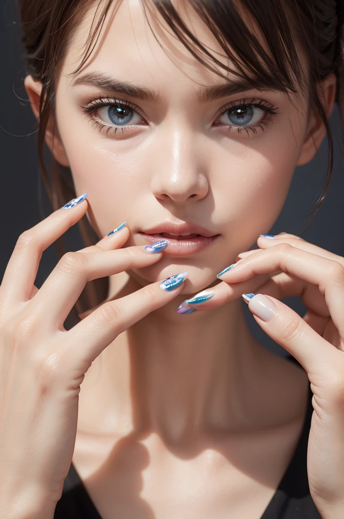 Crie um design de unha de "Inside Out 2 ", each nail being for a different emotion