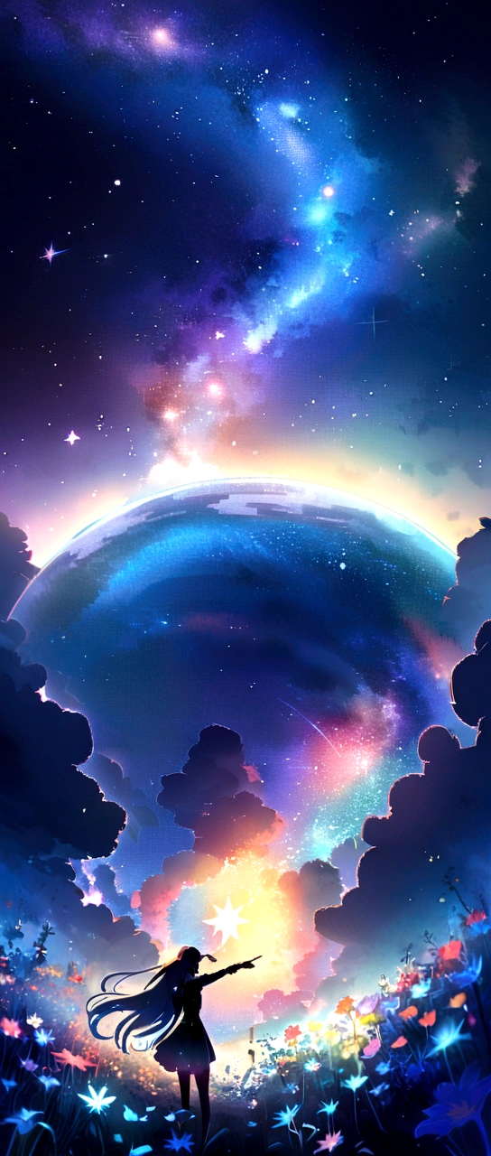Dreamy Art, Milky Way, universe, star雲, star, [cyber punk] Flowers from the stars (star:1.5),