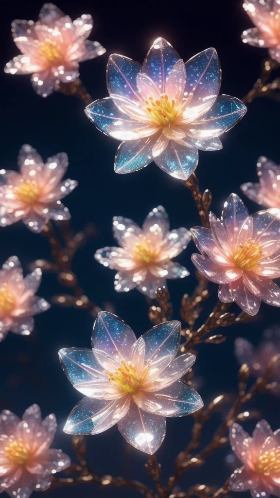 Crystal Spring Blossom,
Fantasy, Milky Way, transparent,
Sparkling, Sparkling, wonderful, colorful,
Magical Pictures, Dramatic lighting, Photographic realism, Super detailed, 4K, Depth of written boundary, High resolution