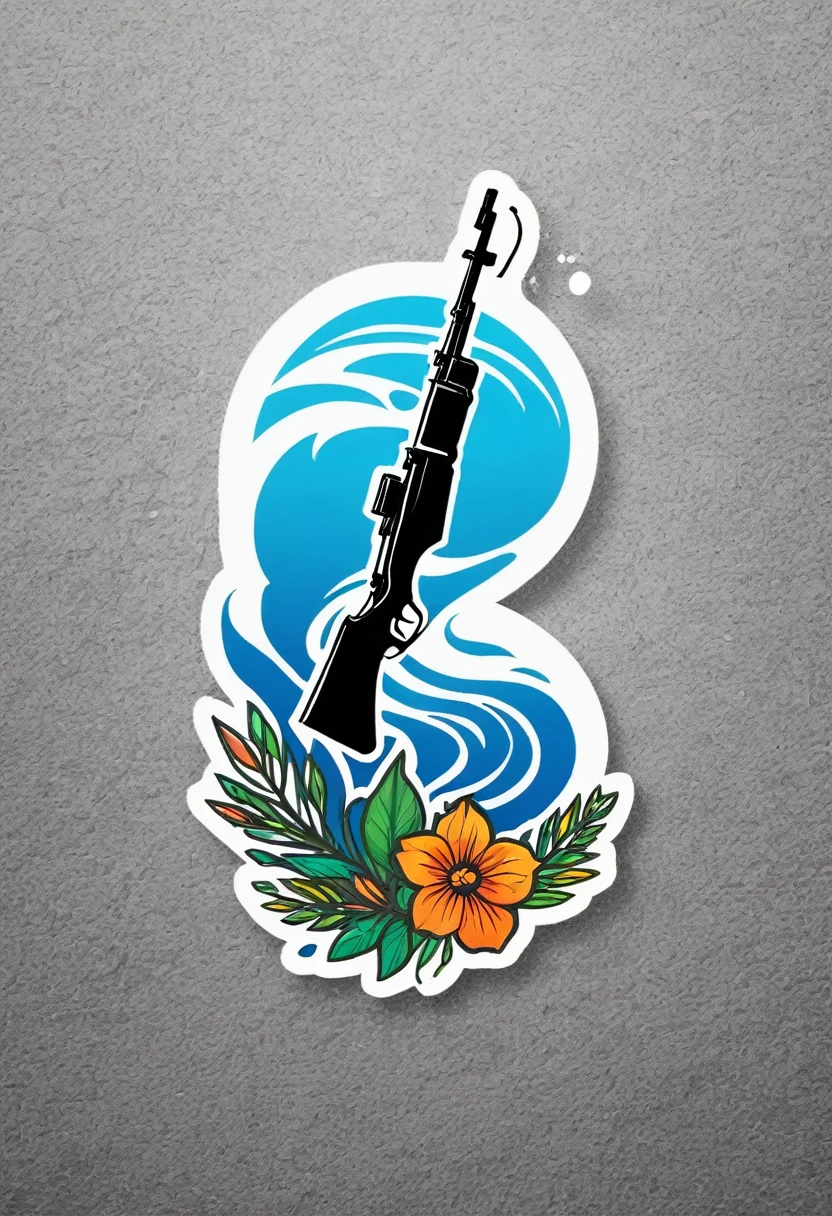 Create a high-quality logo for a clothing brand. The design of the logo should include an AK-47 assault rifle that is shooting a flower or a stream of water. The style of the logo should be modern and appealing, suitable for a fashion brand. The image must be sharp and detailed, with vibrant colors that catch the eye. Ensure that the AK-47 is well-defined and that the element being shot (water )is clearly visible and artistic. The logo should convey a blend of strength and peace, symbolizing the transformation of something violent into something beautiful and peaceful.
---
This prompt should provide a clear and detailed image of the logo you want to create.