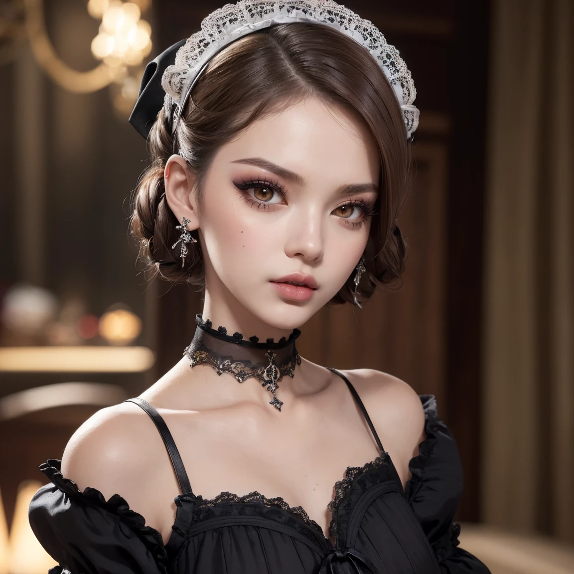(Masterpiece, Best Quality:1.5), Illustration, Ultra-detailed, finely detail, Hight resolution, 8K Wallpaper, Perfect dynamic composition, cinematic lighting, portrait, looking at viewer, Beautiful detailed eyes, Sexy face, Perfect beautiful hands, Raw real photos, beautiful realistic face, beautiful face, perfect face, highly detailed beautiful face and eyes, attractive face, detailed face, delicate facial features, detailed skin, shiny skin, perfect anatomy, highly detailed background, elaborately designed, fine cloth texture, BREAK, (full body:1.5), (Shaved head:1.3), (perfect make-up, eyeshadow, lash extensions, lips:1.4), (Lolita fashion:1.5), (three view drawing, front and back and side, character sheet:1.2)