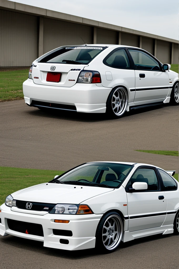 modified white 98 honda civic