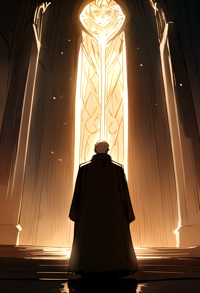 The curaca appears worried while speaking with his advisors.