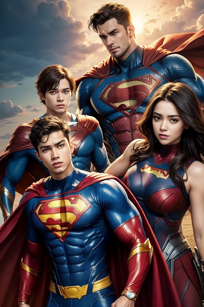 Superheroes and another teenager