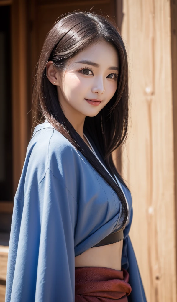 ((best qualtiy、8k masterpieces:1.3))、sharp focus:1.2、(ultra beautiful faces:1.0)、(Slender Abs Beauty:1.0)、(shinny skin:1.0)、photos realistic、A dark-haired、Video Lighting、High-definition eyes and face、Video Lighting、(cowboy  shot:1.3)、swim wears、(Korean Cute Actress)、from the front side、medium large breasts、A slight smile、 in kimono