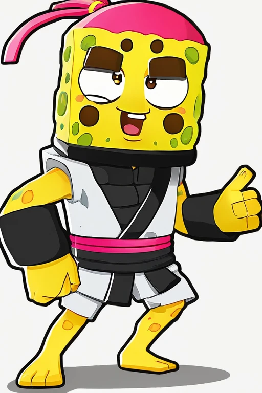 animated cartoon, ninja spongebob