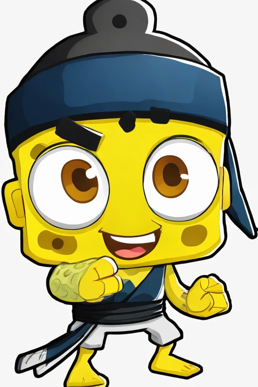 animated cartoon, ninja spongebob