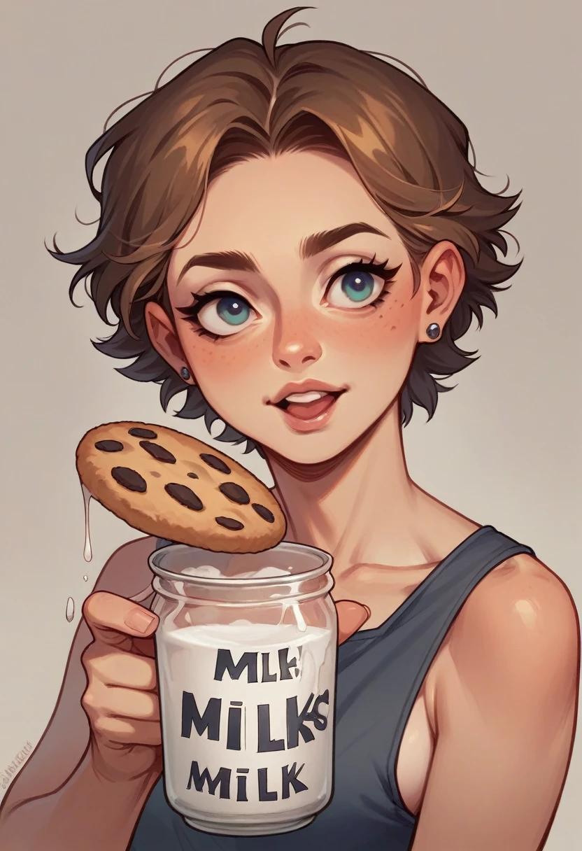 Cookie and milk as besties
