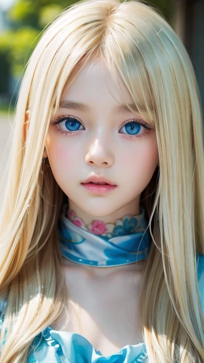high quality、最high quality、Photorealistic、Raw photo、Real、超Real8K CG、Super detailed、High resolution、masterpiece、1 Girl、Super long hair、Light blonde hair、Bright Blue Eyes、Detailed face and eyes、Close-up、Intricate details、Detailed Texture、details、details、A perfectly beautiful face、Messy silky beautiful light blonde hair、Beautiful cute girl 16 years old、Very beautiful beautiful bright pale sky blue big eyes、Very super long beautiful blonde silky shiny hair、Long beautiful bangs、Very big eyes、Small Face Beauty、eyeliner、very white shiny skin、Gloss Face、Cheek gloss、Hair above the eyes、片Hair above the eyes、Hair between the eyes、