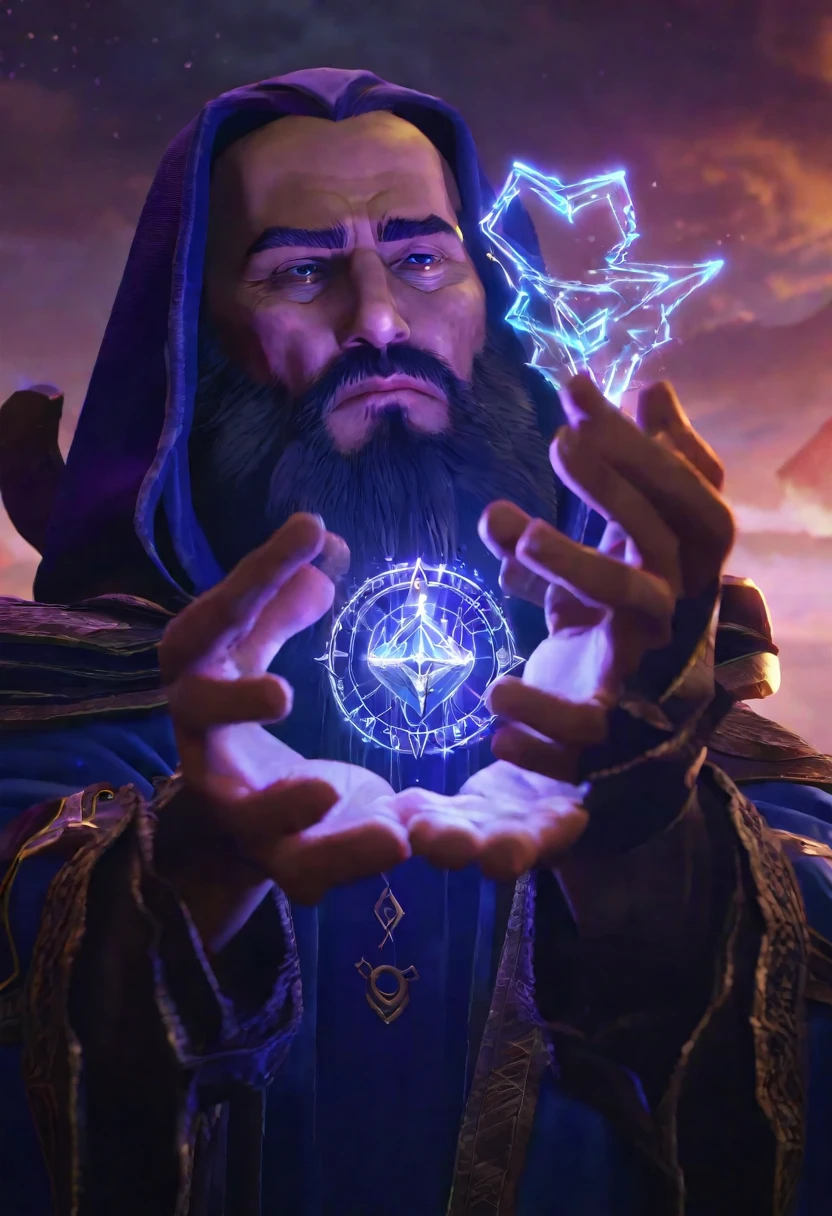 A wizard casting a powerful spell, detailed magic runes and arcane symbols, dramatic lighting, highly detailed face and hands, fantasy landscape, digital art, cinematic composition, vibrant colors, dramatic lighting, (best quality,4k,8k,highres,masterpiece:1.2),ultra-detailed,(realistic,photorealistic,photo-realistic:1.37),intricate details, cinematic lighting, fantasy art, epic fantasy scene