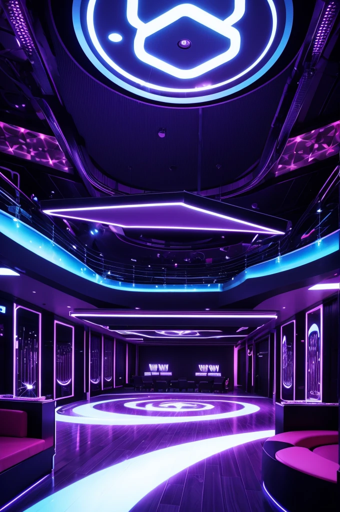 Make the name New Dimension Nightclub in a nightclub