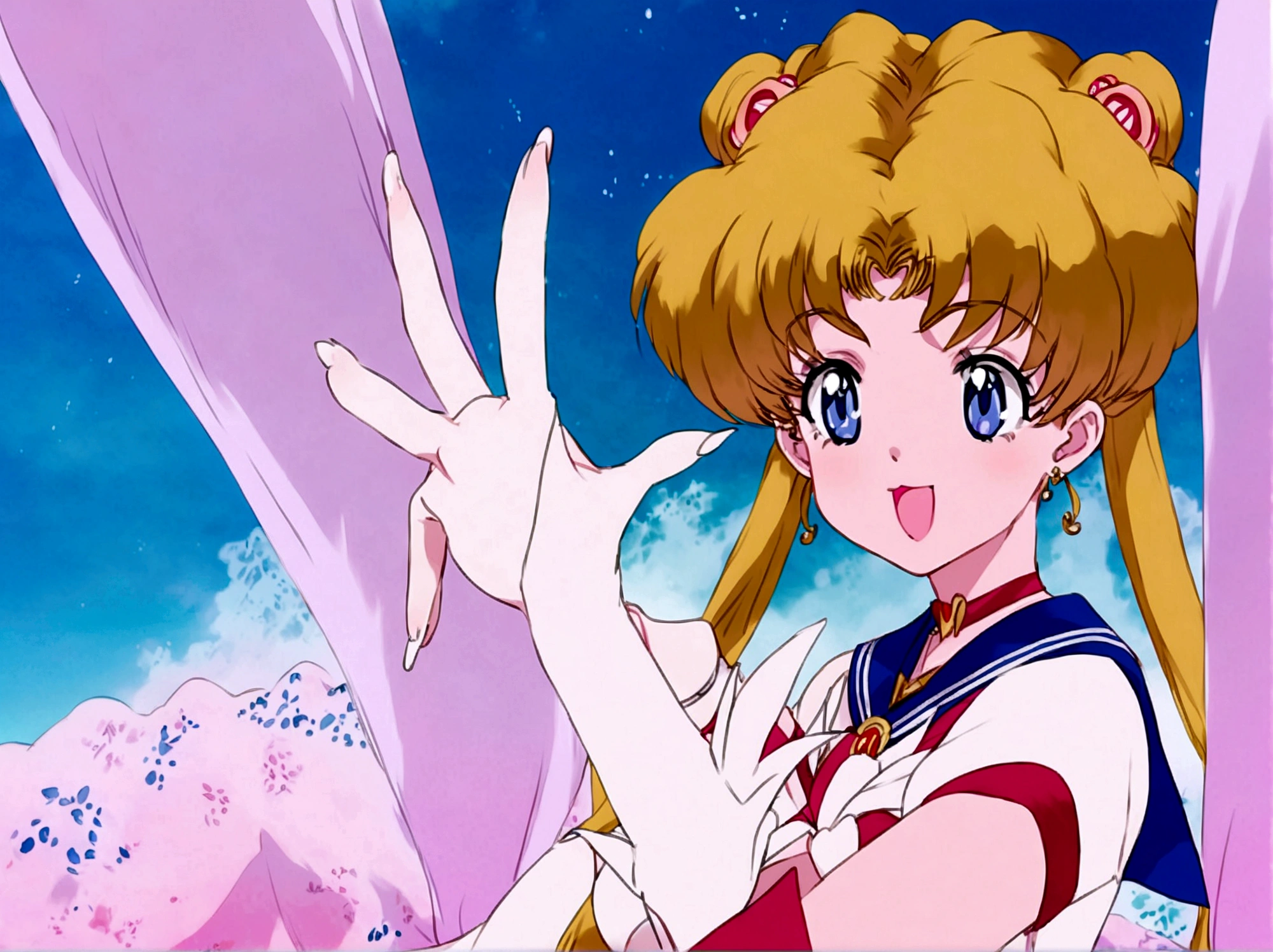 Base salior moon, olhos sailor moon, rosto sailor moon, black female, brown skin tone, brown dark eyes, wavy hair, big hair, loose hair, black tee, choker, bangss