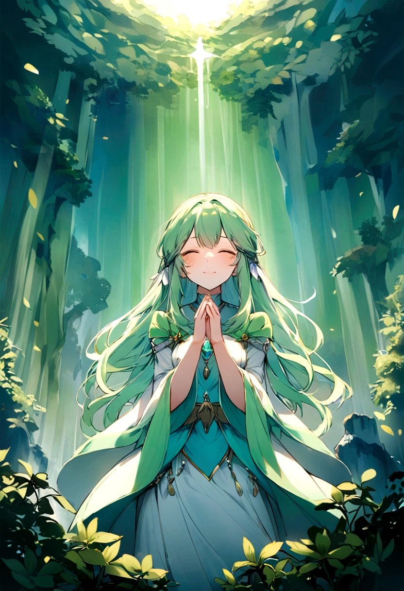 Palla Huarcuna alone in the cave, praying to the gods and the spirits of nature.