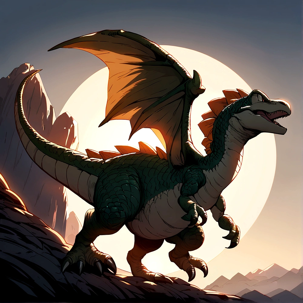 Dragon ball style dinosaur