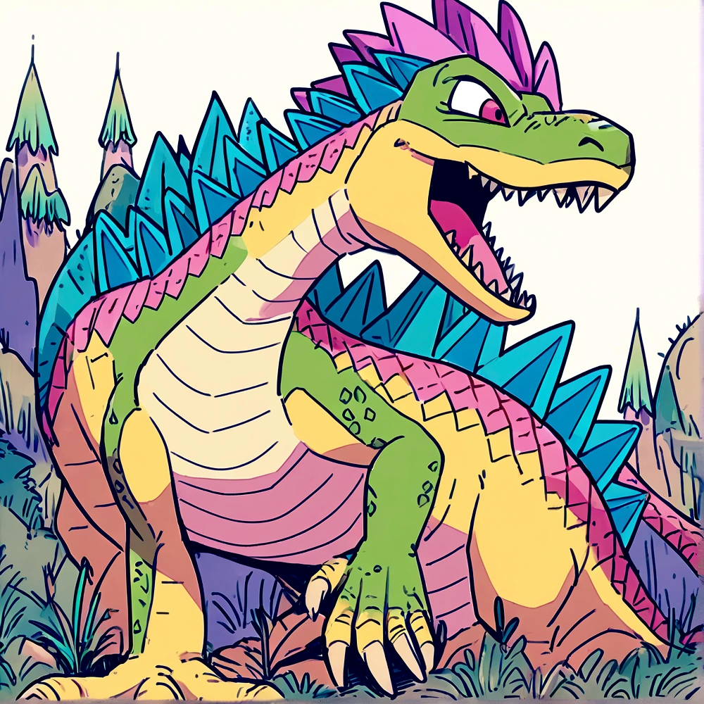 Dragon ball style dinosaur