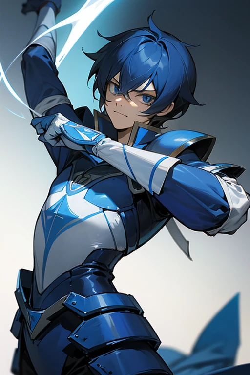 L lawliet with the blue ranger outfit, L lawliet sendo o billy, L lawliet azul