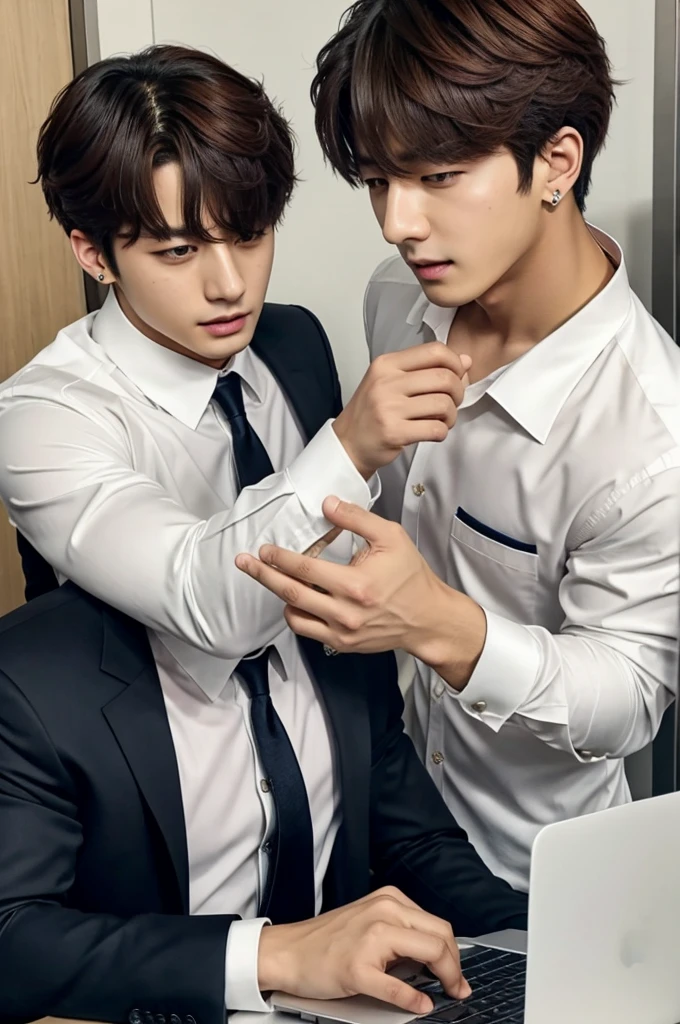 Jungkook de BTS en la oficina con jimin