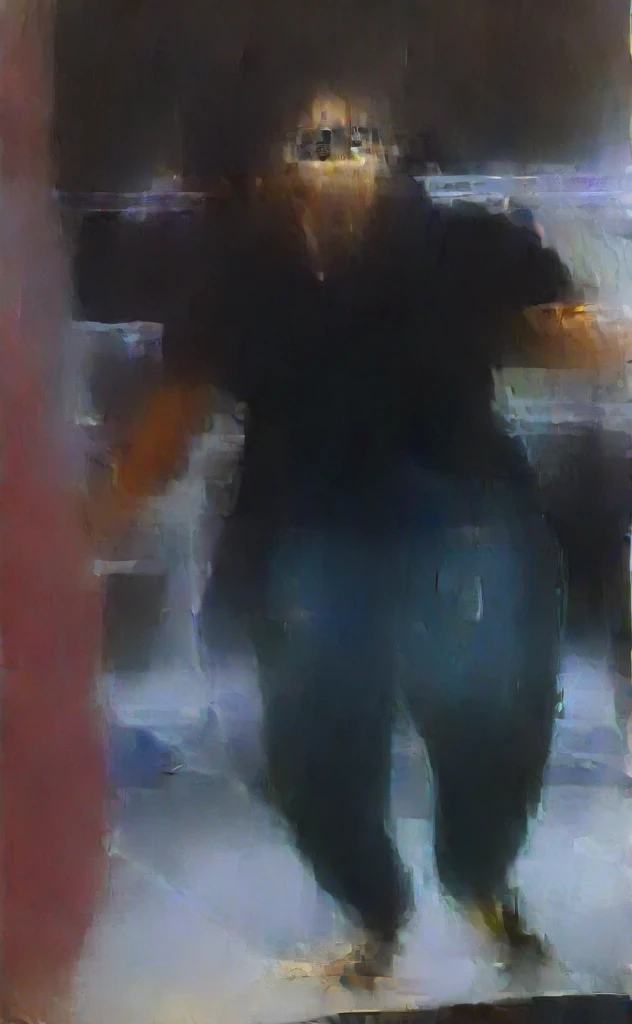 woman in black shirt and jeans standing in kitchen with a dog, middle shot waist up, uhd candid photo of dirty, distant full body shot, black extremely tight jeans, zoomed out full body, standing in a restaurant, wearing jeans, close up to a skinny, low quality video, ( ( ( wearing jeans ) ) ), full body profile camera shot