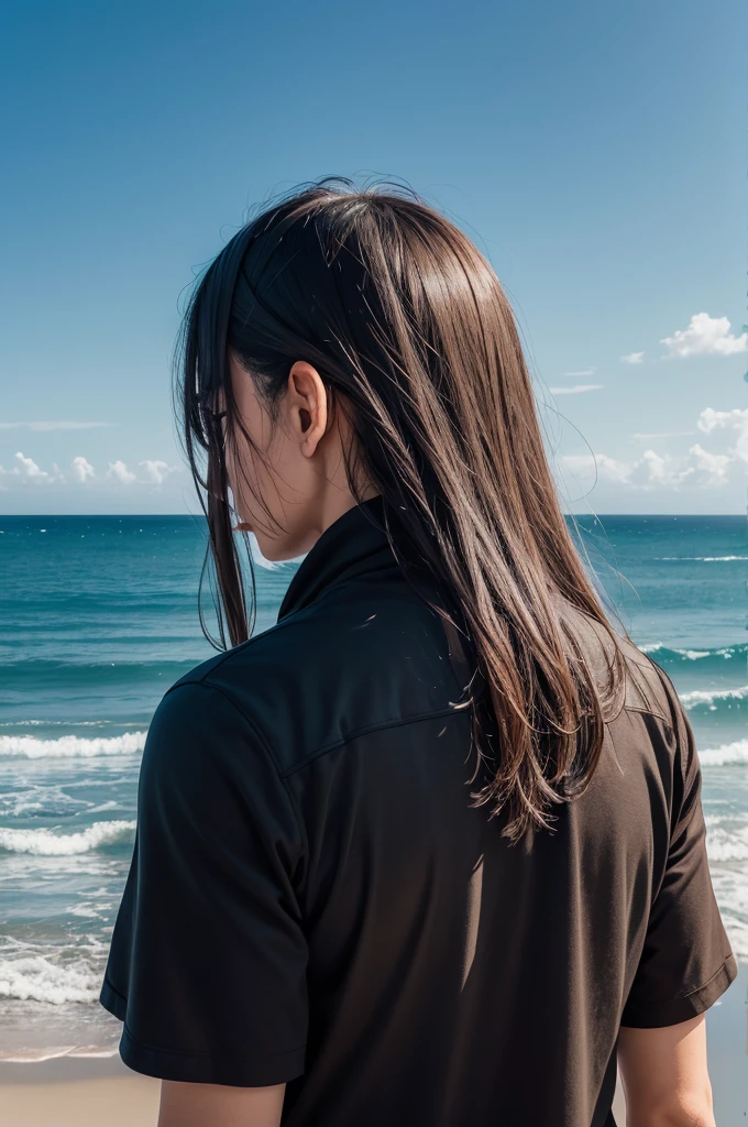 man thinking ,looking at horizon,Grieving,ultra realisitic,a tear