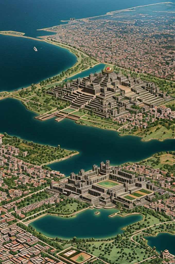 capture of the city of Tenochtitlan showing its riches with a game of thrones design 