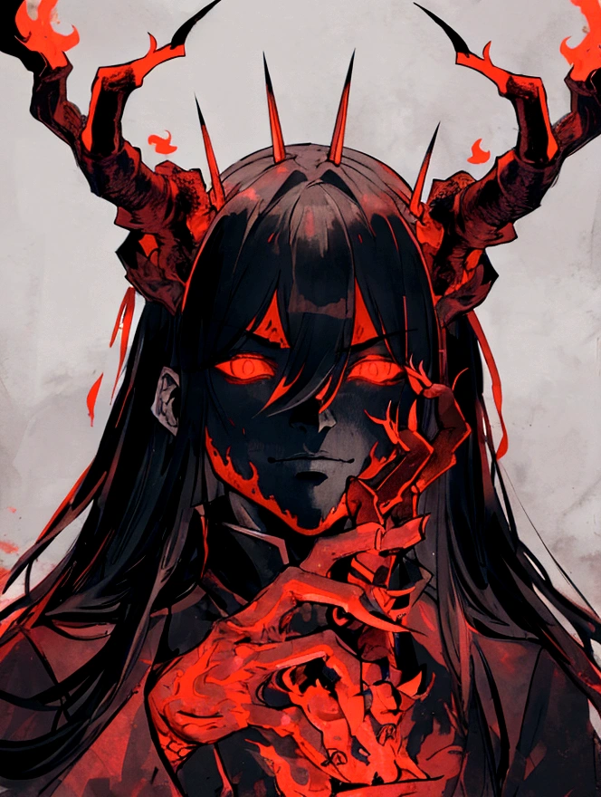 “Create a terrifying depiction of a demon king similar to the image provided. The demon king should have a menacing, realistic appearance with multiple dragon heads, dark and fiery colors, sharp claws, and an aura of fear surrounding it. The background should be a dark, foreboding environment, with shadows and flames enhancing the terrifying atmosphere.”