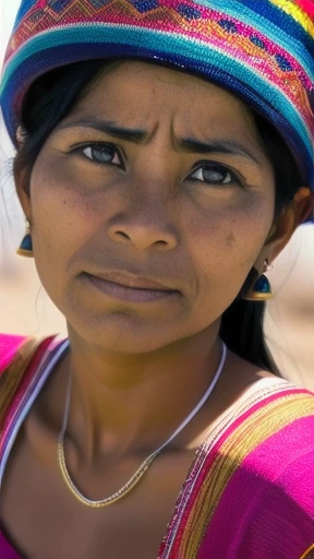 an Bolivian woman sexy focusing on their faces.