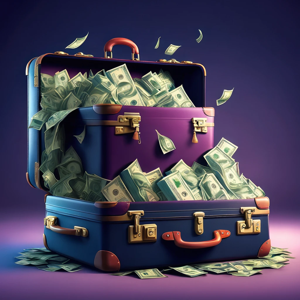 open suitcases full of money