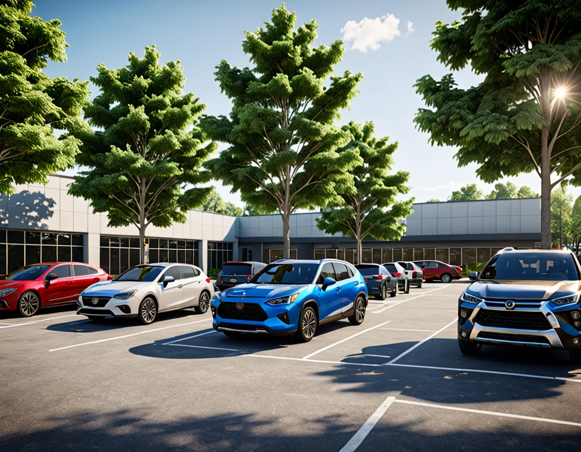 cars parked in a parking lot with trees in the foreground,university parking, detailed rendering, a photorealistic rendering, realistic rendering, photorealistic rendering, realistic scene, photorealistic streetscape, cg rendering, rendered in lumion pro, realistic physical rendering, digital rendering, beautiful rendering, 3d rendering!, 3 d rendering!, hyper detailed scene, architectural rendering