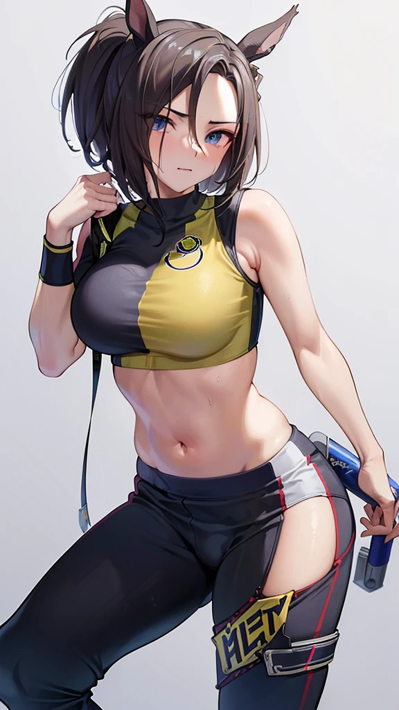(((masterpiece))),(((High resolution)))、(((perfect face)))、(((Air Groove)))、, (((sexy sports ts))), Plump, top quality eyes, detailed texture, look at the camera, big tits, ((higtion face))