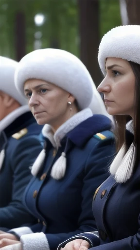 group of russians gathered focus on their faces