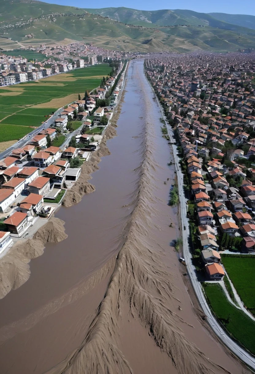 Impressive mud tsunami hits the city of Erzincan, Turkey