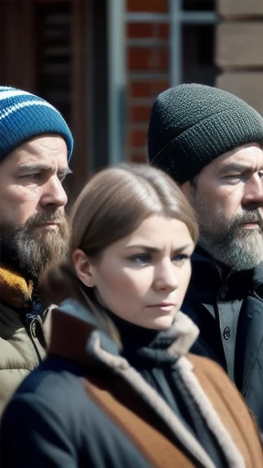group of russians man gathered focus on their faces