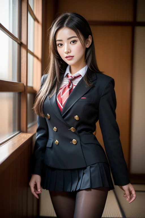 Beautiful and meticulous girl, Very detailed eyes and face, Beautiful attention to detail, Ridiculous, incredibly Ridiculous, Large file size, Very detailedな, High resolution, Very detailed, Highest quality, masterpiece, Kemomimi, ((Japanese high school girls uniform)), figure, Very detailed, CG, Unity, 8k wallpaper, wonderful, Fine details, masterpiece, Highest quality, Very detailed CG uniform 8k wallpaper, Face Light, Cinema Lighting, One girl, 16 years, (No pants) ), (((Dynamic pose))), (Camel Toe), (half), (pantyhose), (Bend your knees and sit on your feet))